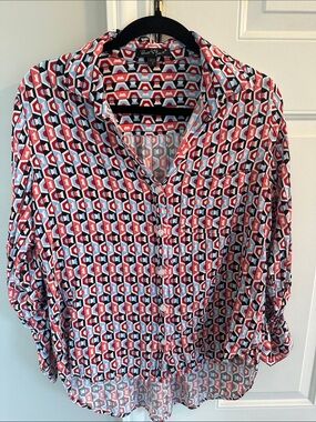 Velvet Heart Red, Black & White Geometric Button-Down Shirt